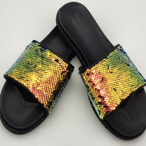 Woman's Sequin Mermaid Slides Sz 9